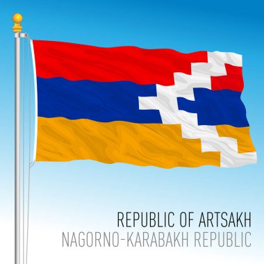 Artsakh Dağlık Karabağ ulusal bayrağı, asya, vektör illüstrasyonu