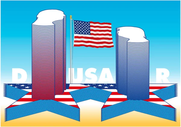 Presidentval Kandidater Porträtt Siluett Illustration Med Amerikansk Flagga Vektor Bild — Stock vektor