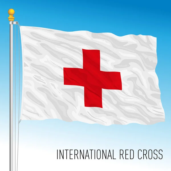 Croce Rossa Bandiera Internazionale Dell Organizzazione Illustrazione Vettoriale — Vettoriale Stock