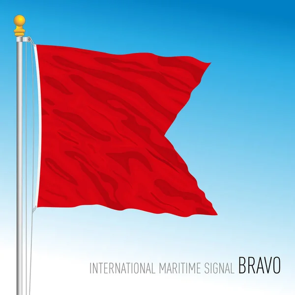 Bravo Bandiera Segnale Marittimo Internazionale Illustrazione Vettoriale — Vettoriale Stock