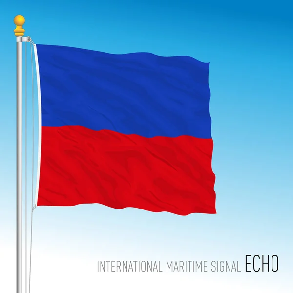Bandera Eco Señal Marítima Internacional Ilustración Vectorial — Archivo Imágenes Vectoriales