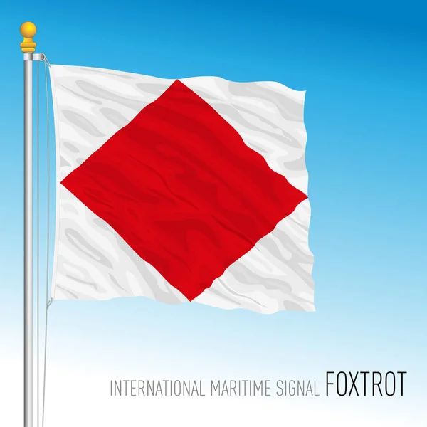 Foxtrot Flag International Maritime Signal Vector Illustration — Stock Vector