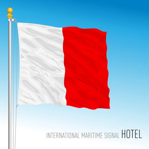 Bandiera Dell Hotel Segnale Marittimo Internazionale Illustrazione Vettoriale — Vettoriale Stock