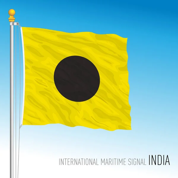 Indien Flagga Internationell Maritim Signal Vektor Illustration — Stock vektor