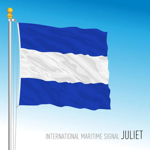 Juliet Flagga Internationell Maritim Signal Vektor Illustration — Stock vektor