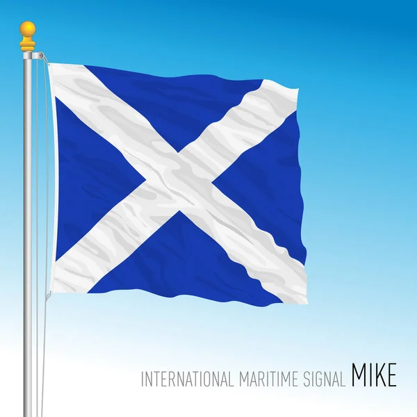 Σημαία Mike Διεθνές Ναυτιλιακό Σήμα Διανυσματική Απεικόνιση — Διανυσματικό Αρχείο