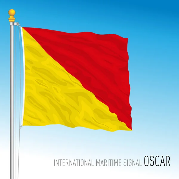 Bandiera Oscar Segnale Marittimo Internazionale Illustrazione Vettoriale — Vettoriale Stock