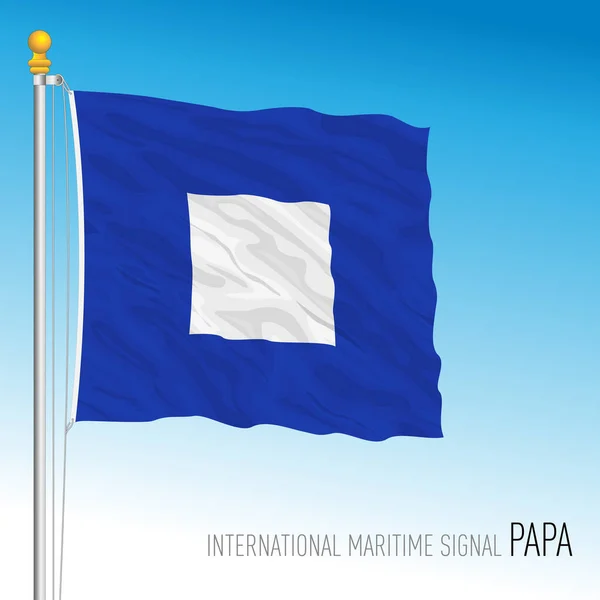 Bandiera Papa Segnale Marittimo Internazionale Lettera Illustrazione Vettoriale — Vettoriale Stock