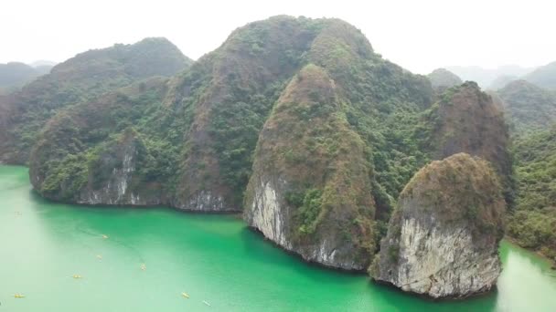 Imponujący Widok Lotu Ptaka Zatokę Halong Wietnam — Wideo stockowe