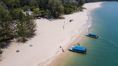 Tanjung Rhu Beach'teki Malasian tekneleri, Malezya, Asya