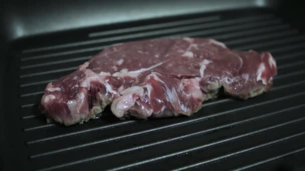 Ein Stück Fleisch Hause Kochen — Stockvideo