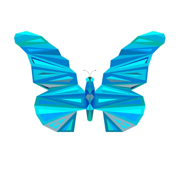 Mariposa baja poli — Vector de stock