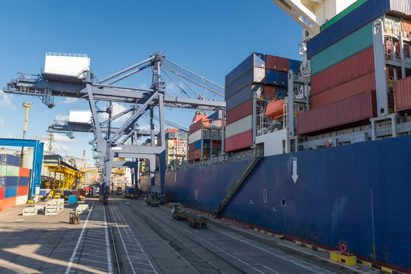 Container Ship Loading Port Container Terminal — Stock Photo, Image