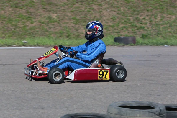 Odessa Ukraine Abril 2017 Campeonato Karting Crianças Adolescentes Adultos Kart — Fotografia de Stock