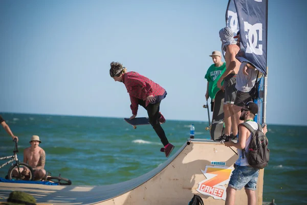 Odessa Ukraine August 2018 People Outdoor Extreme Sport Competition Ramp — Stock Photo, Image