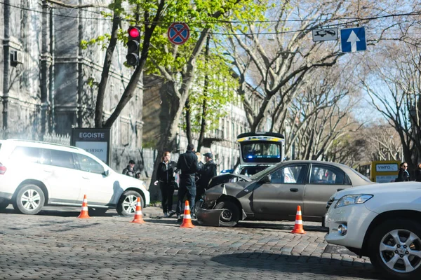 Автокатастрофа Вулиці Сонячний День — стокове фото