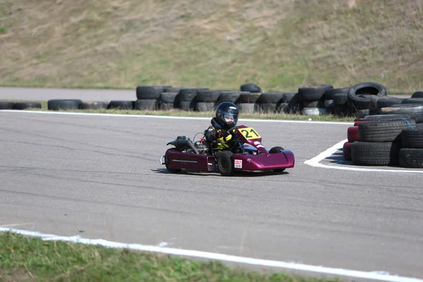 Odessa Ukraine Abril 2017 Campeonato Karting Pilotos Kart Capacete Terno — Fotografia de Stock