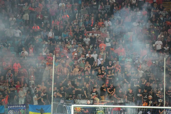 Odessa Ucrânia Julho 2017 Shakhtar Jogo Dynamo Fãs Futebol Tribuno — Fotografia de Stock