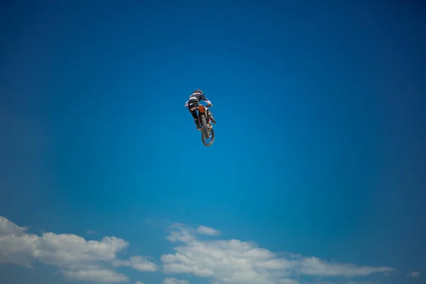 Odessa Ucrânia Agosto 2017 Piloto Profissional Fmx Freestyle Motocross Fazendo — Fotografia de Stock