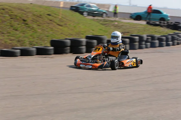 Odessa Ukraine Abril 2017 Campeonato Karting Crianças Adolescentes Adultos Kart — Fotografia de Stock