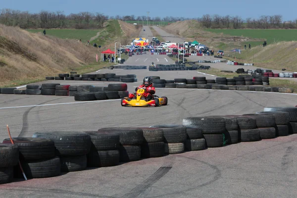 Одеса Україна Квітня 2017 Чемпіонат Картингу Kart Драйверів Шоломі Racing — стокове фото