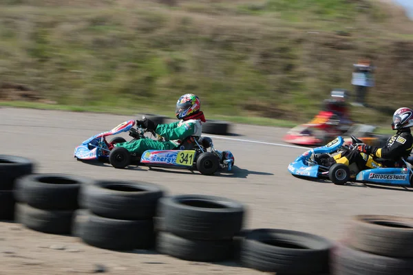 Odessa Oekraïne April 2017 Kartkampioenschap Kinderen Tieners Volwassenen Kart Racing — Stockfoto