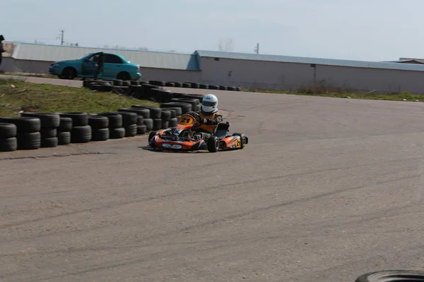 Odessa Ukraine April 2017 Kartmeisterschaft Kinder Jugendliche Und Erwachsene Kartfahrer — Stockfoto