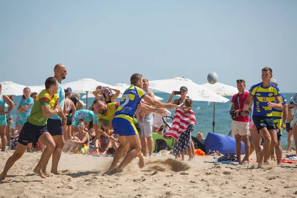 Odessa Ukraine August 2017 International Rugby Festival Sand Sea Beach — Stock Photo, Image