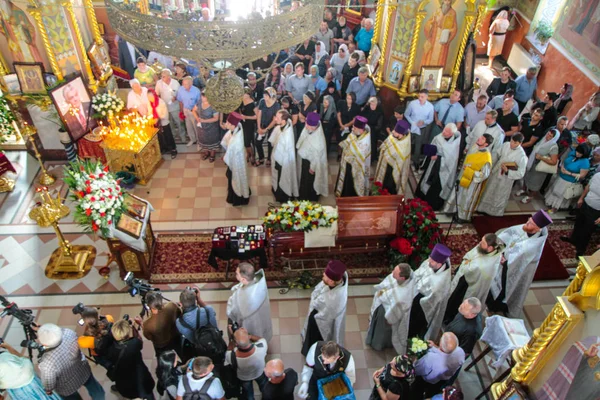 Odessa Ucrânia Agosto 2013 Funeral Eslavônico Com Enterro Falecido Templo — Fotografia de Stock