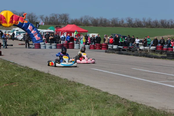 Odessa Ukraina April 2017 Karting Championship Barn Tonåringar Och Vuxna — Stockfoto