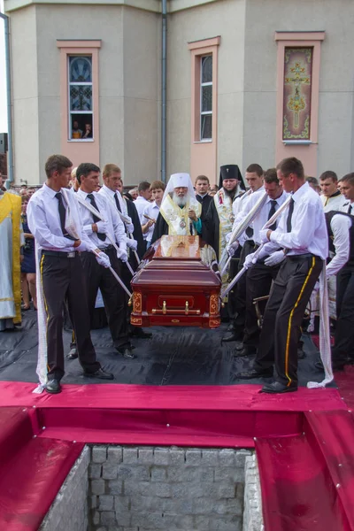 Odessa Ukraina August 2013 Slavonisk Begravelse Med Gravleggelse Avdøde Tempel – stockfoto