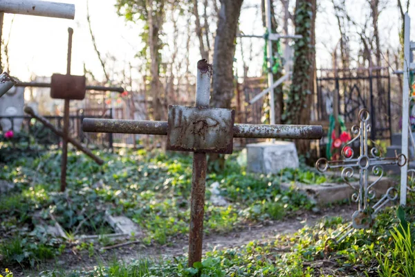 Blick Auf Grabsteine Auf Dem Alten Friedhof — Stockfoto