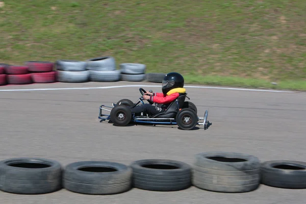 Odessa Ukraine Abril 2017 Campeonato Karting Crianças Adolescentes Adultos Kart — Fotografia de Stock