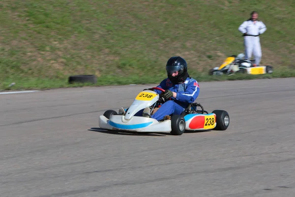 Odessa Ucrania Abril 2017 Campeonato Karting Niños Adolescentes Conductores Karts — Foto de Stock