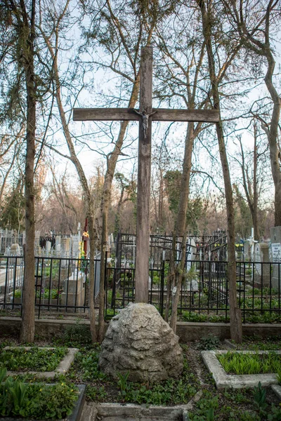 Blick Auf Grabsteine Auf Dem Alten Friedhof — Stockfoto