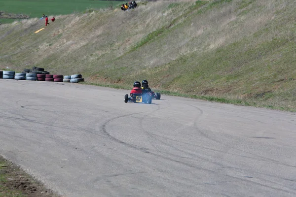 Odessa Ucrania Abril 2017 Campeonato Karting Niños Adolescentes Conductores Karts —  Fotos de Stock