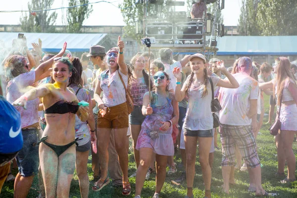 Odessa Ukraine Août 2017 Les Jeunes Célèbrent Festival Holi Color — Photo