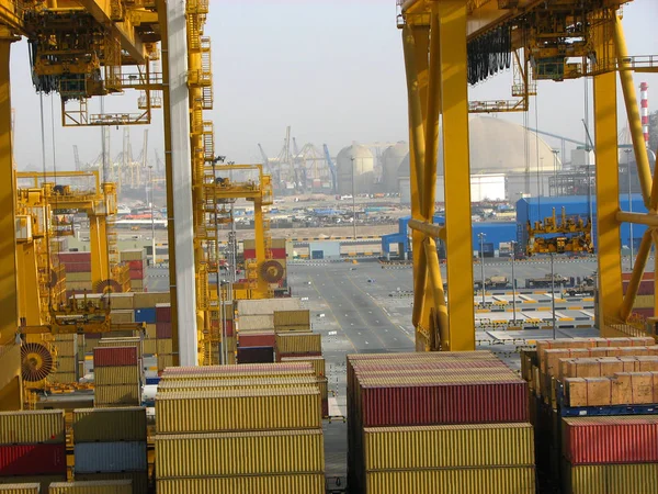 View Industrial Port Containers Daylight — Stock Photo, Image