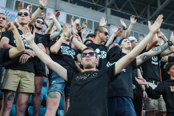 Odessa Ukraine July 2017 Shakhtar Dynamo Match Football Fans Team — Stock Photo, Image