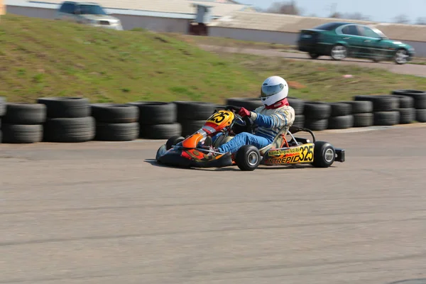 Odessa Ukrayna Nisan 2017 Karting Şampiyonası Çocuklar Gençler Yetişkin Kart — Stok fotoğraf