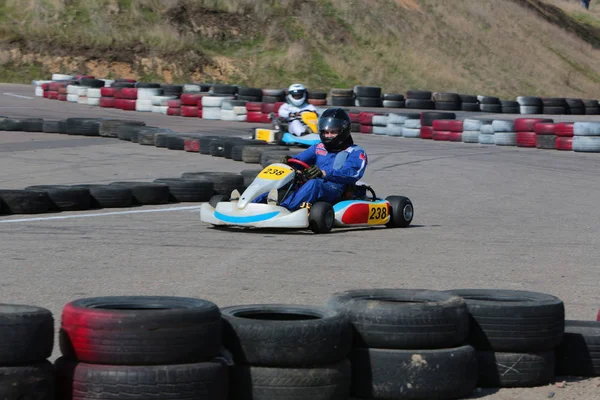 Odessa Ukraine April 2017 Kartmeisterschaft Kinder Jugendliche Und Erwachsene Kartfahrer — Stockfoto