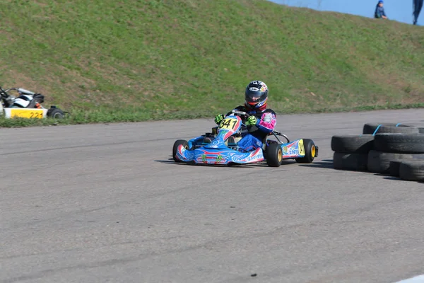 Odessa Ucrania Abril 2017 Campeonato Karting Niños Adolescentes Conductores Karts —  Fotos de Stock