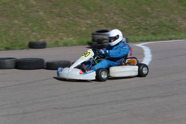 Odessa Ukraine Abril 2017 Campeonato Karting Crianças Adolescentes Adultos Kart — Fotografia de Stock