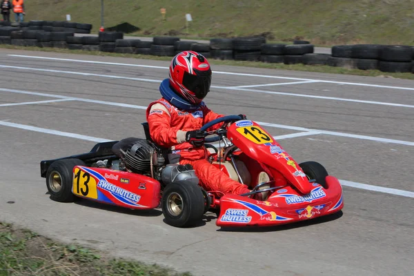 Odessa Ucrania Abril 2017 Campeonato Karting Niños Adolescentes Conductores Karts — Foto de Stock