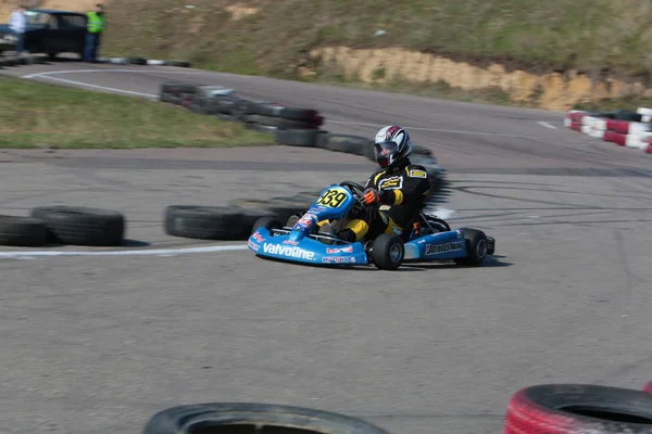 Odessa Ukraine Abril 2017 Campeonato Karting Crianças Adolescentes Adultos Kart — Fotografia de Stock