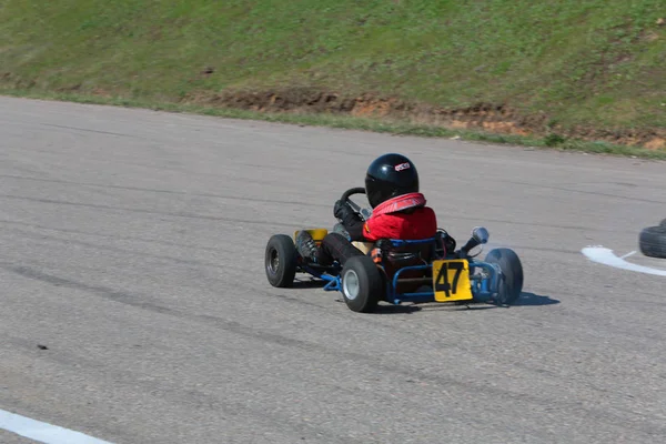 Odessa Ukraine Abril 2017 Campeonato Karting Crianças Adolescentes Adultos Kart — Fotografia de Stock