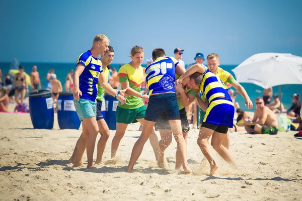 Odessa Ukraine August 2017 International Rugby Festival Sand Sea Beach — Stock Photo, Image