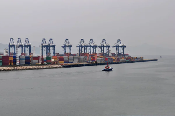 Industriële Haven Met Containers Container Terminal Port Van Yantian — Stockfoto