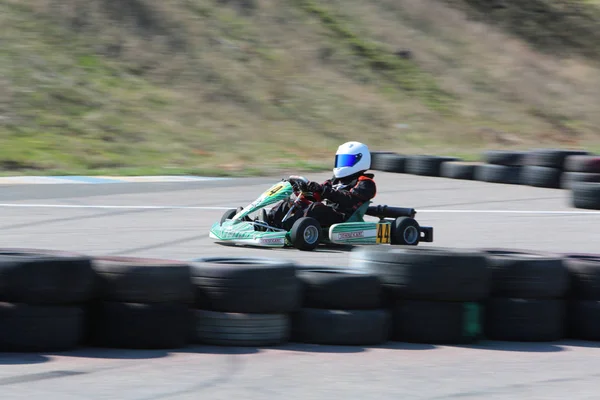 Odessa Oekraïne April 2017 Kartkampioenschap Kinderen Tieners Volwassenen Kart Racing — Stockfoto