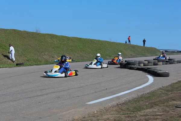 Odessa Ukrayna Nisan 2017 Karting Şampiyonası Çocuklar Gençler Yetişkin Kart — Stok fotoğraf